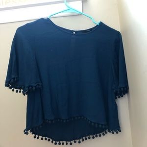 Navy blue cropped top